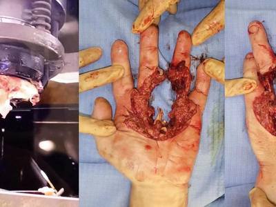 Reconstruction of hand after punching machine accident
